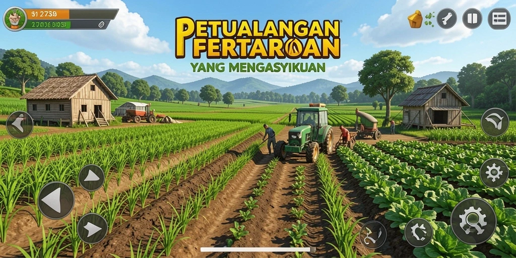 Screenshot utama 2739 menampilkan aktivitas bertani yang seru.