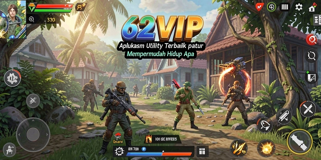 Screenshot menunjukkan antarmuka pengguna aplikasi Utility 62VIP.