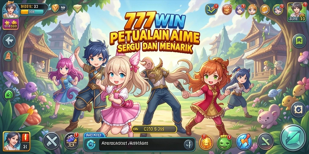 Gameplay menarik dari 777WIN menampilkan karakter anime yang dinamis.