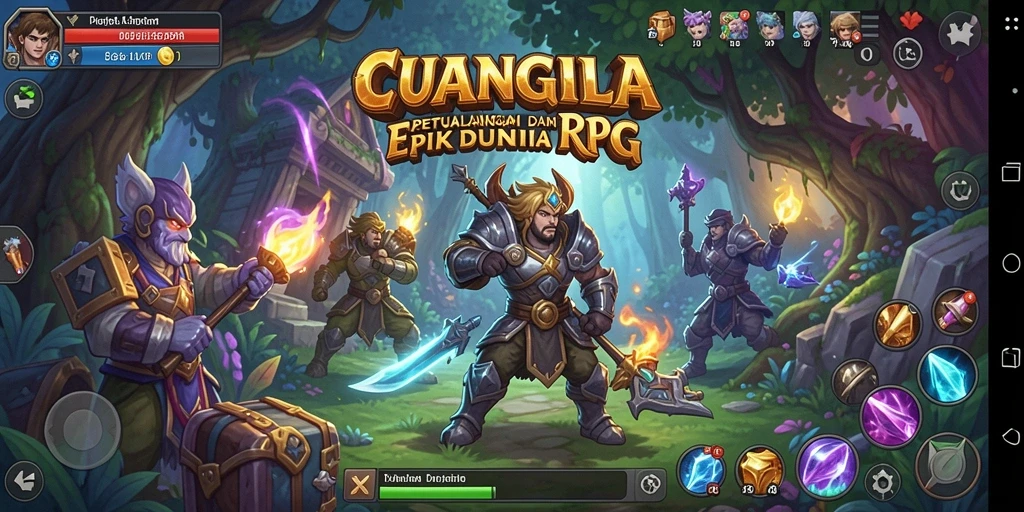 Screenshot utama CUANGILA menampilkan gameplay RPG yang seru dan mendebarkan.