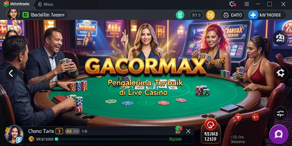Tampilan gameplay GACORMAX dengan dealer langsung yang profesional.