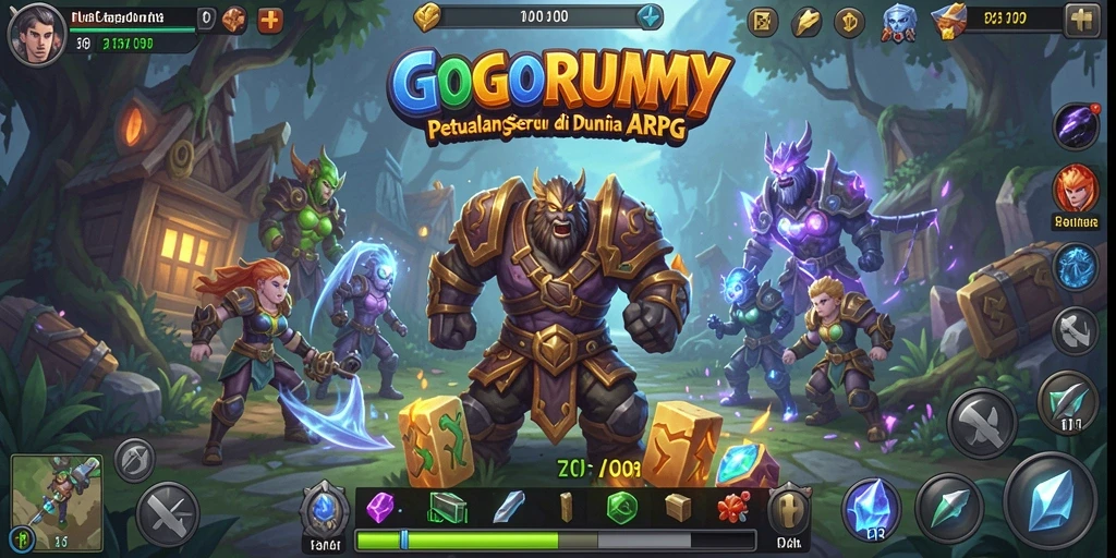 Tampilan gameplay GOGORUMMY yang memukau dan mendebarkan.