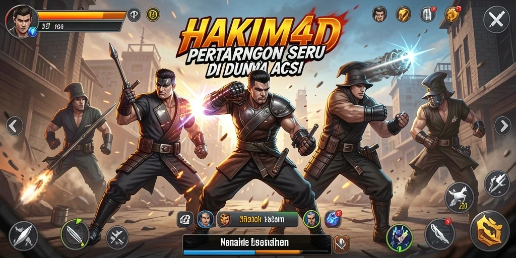 Screenshot HAKIM4D menampilkan aksi pertarungan yang menegangkan.
