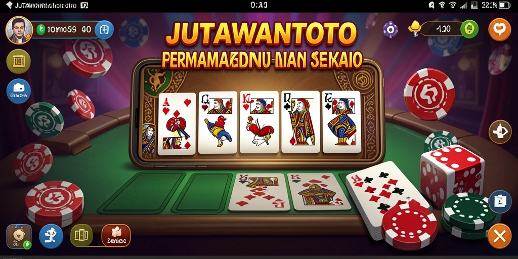 Tampilan gameplay seru dari JUTAWANTOTO yang menampilkan duel domino.