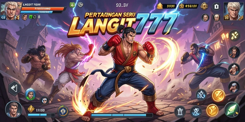 Tampilan aksi seru dalam gameplay LANGIT777 yang penuh pertarungan mendebarkan.
