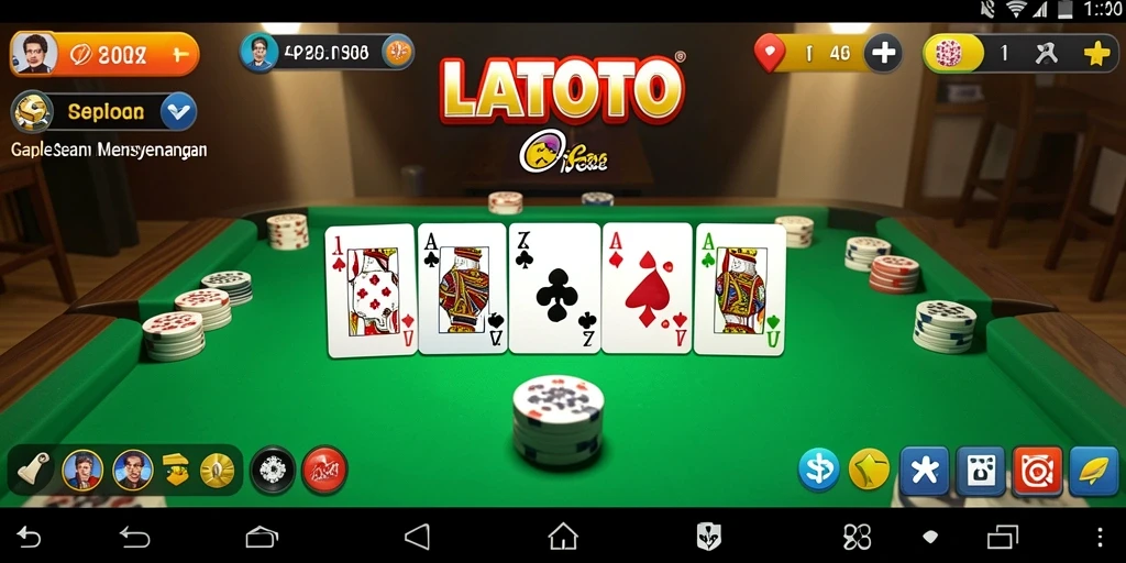 Screenshot LATOTO menampilkan gameplay seru permainan Gaple.