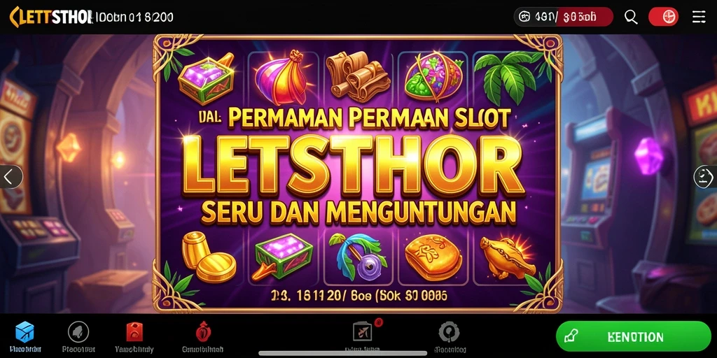 Tangkapan layar gameplay LETSTHOR menampilkan aksi Slot penuh warna.