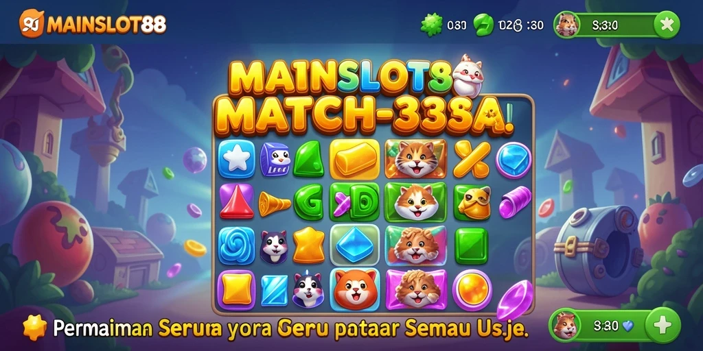 Screenshot gameplay seru dari MAINSLOT88 yang menunjukkan keseruan Match-3.