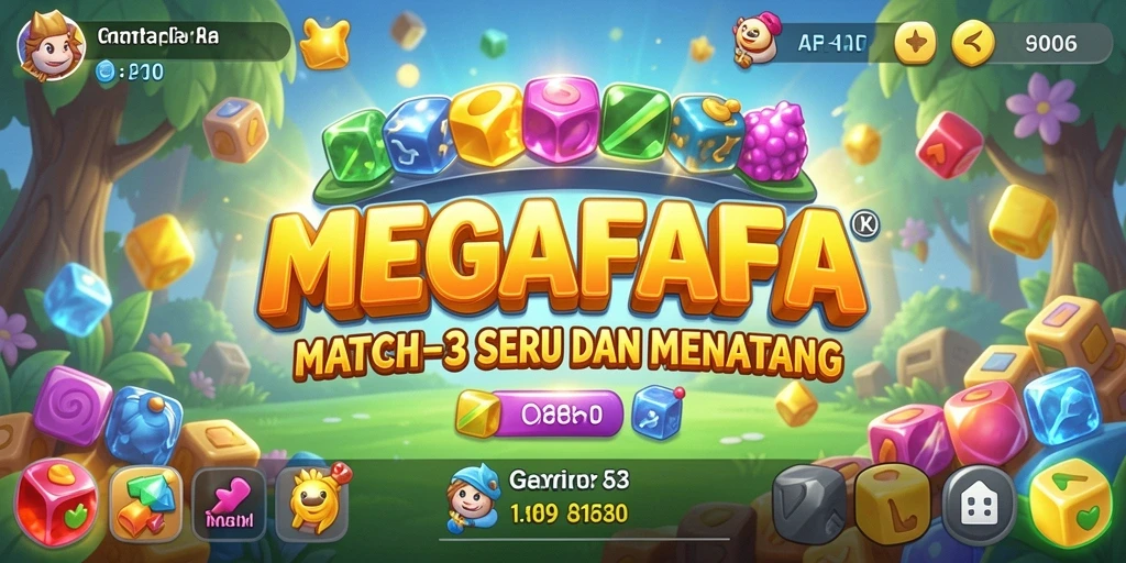 Screenshot gameplay MEGAFAFA yang menunjukkan tantangan seru di Match-3.