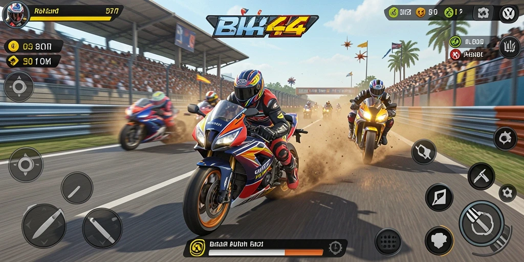 Gameplay mendebarkan balap motor di RR44.