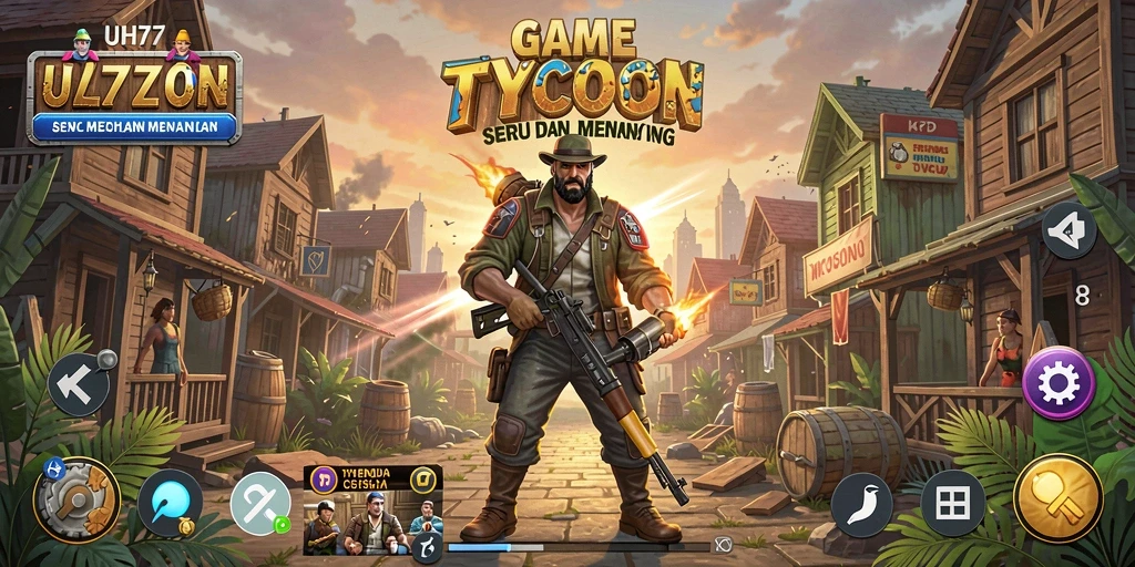 Gameplay menarik UH77 yang menggambarkan simulasi Tycoon.